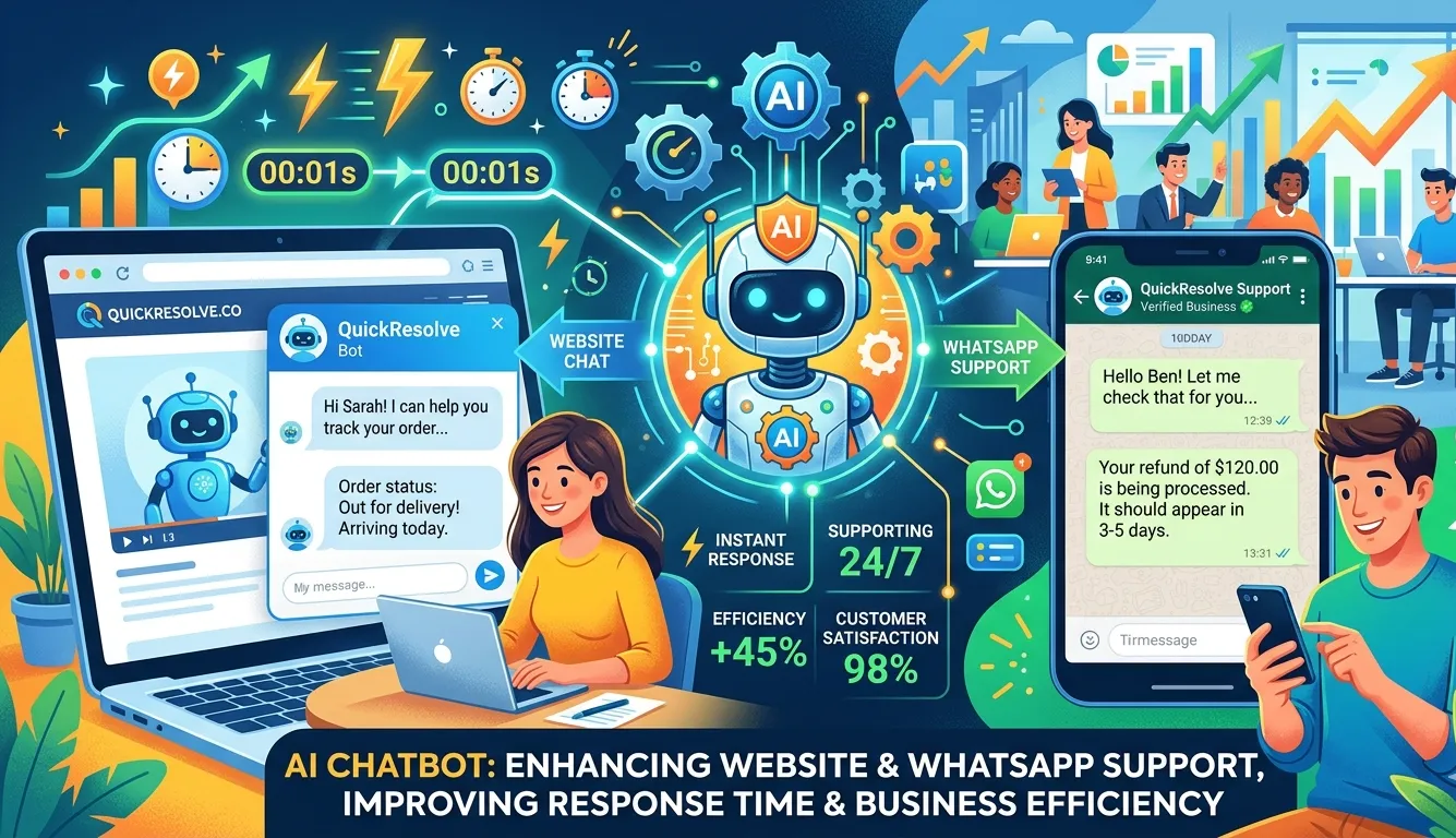 AI chatbot providing automated customer support for businesses