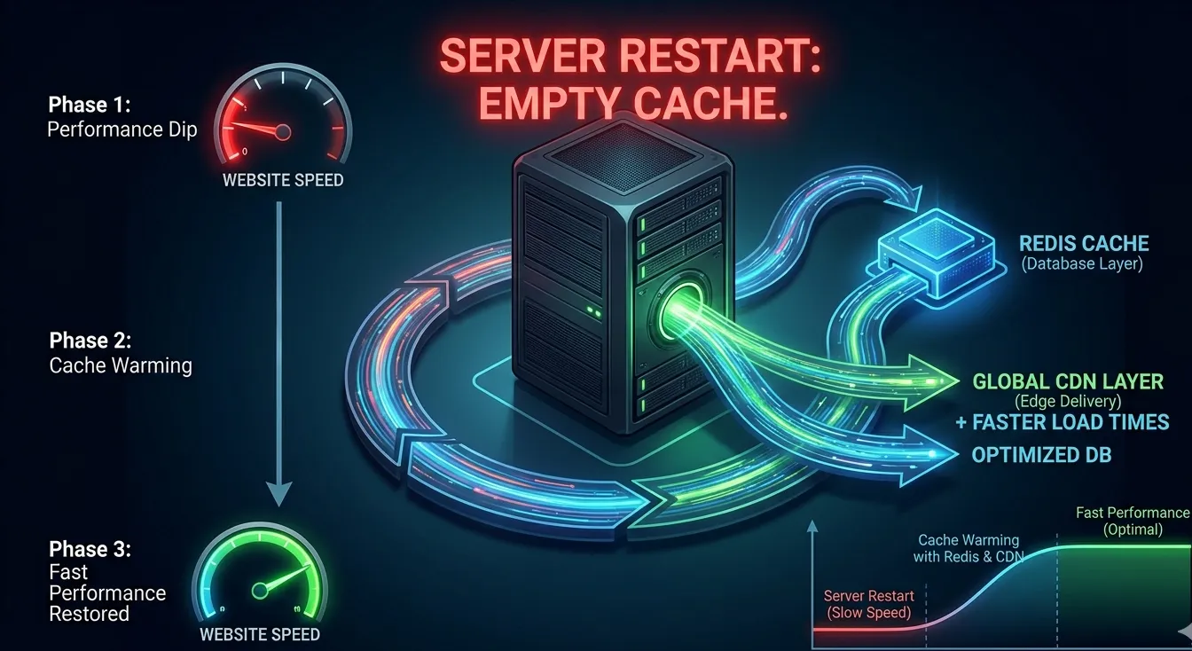 Cold start performance issue solved using cache warming and Redis caching