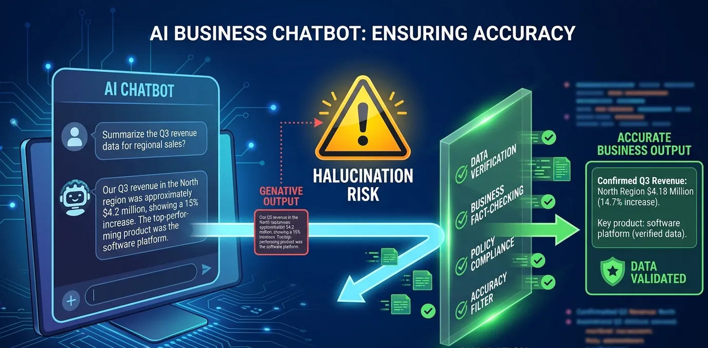 AI hallucination risk in business chatbots and automation systems